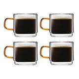 Szklanki termiczne do kawy espresso Vialli Design AMBER 80ml (4szt.)