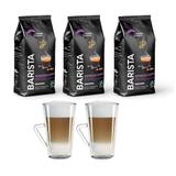Kawa ziarnista Tchibo Barista Espresso Dark 3kg + szklanki termiczne do latte z uchem FilterLogic CFL-675B w zestawie