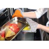 Rękawica kuchenna silikonowa bawełniana Vialli Design LIVIO 20757 (szaro-pomarańczowa) 2-pack