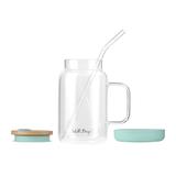 Słoik szklany ze słomką Vialli Design Fuori 600ml 29859 (miętowy)