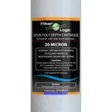 Wkład sedymentacyjny 40" polipropylenowy FilterLogic 20um SP40M20 Slimline (zestaw 4szt.)