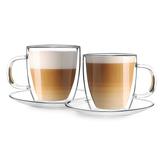 Szklanki termiczne ze spodkiem do kawy i herbaty Vialli Design AMO 250ml (4szt.) 27565