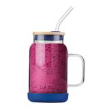 Słoik szklany ze słomką Vialli Design Fuori 600ml 29811 (granatowy)