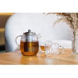 Zaparzacz do herbaty szklany Vialli Design TULIP 1000ml 29309 (srebrny mat)