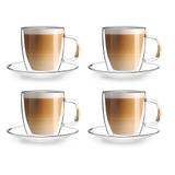Szklanki termiczne ze spodkiem do kawy i herbaty Vialli Design AMO 250ml (4szt.) 27565