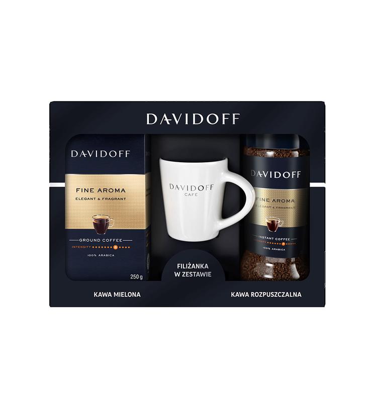 Zestaw prezentowy kawa Davidoff Fine Aroma (250g + 100g) + kubek do kawy