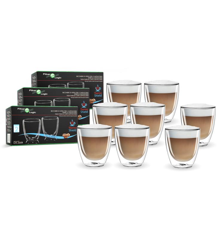 Szklanki termiczne do cappuccino FilterLogic CFL-660 3+1 ZESTAW PROMOCYJNY