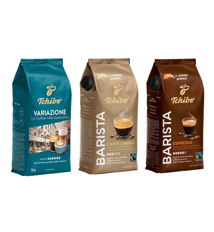 Kawa ziarnista Tchibo Variazione + Barista Crema + Barista Espresso (zestaw degustacyjny) 3kg