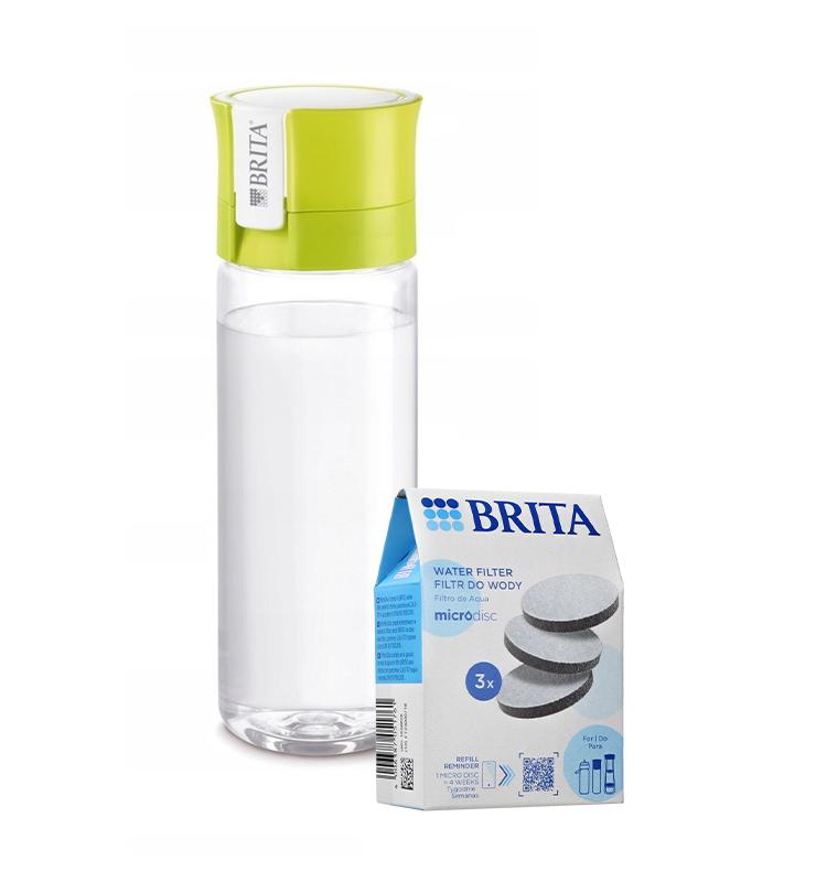 Butelka filtrująca Brita Fill&Go (limonka) + 4szt. filtrów Microdisk