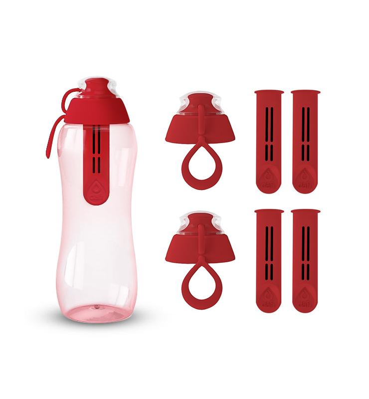 Butelka filtrująca DAFI 0,3L +5 filtrów (czerwona)