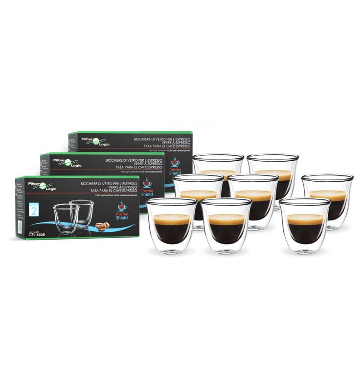 Szklanki termiczne do espresso FilterLogic CFL-655 3+1 ZESTAW PROMO (8szt.)