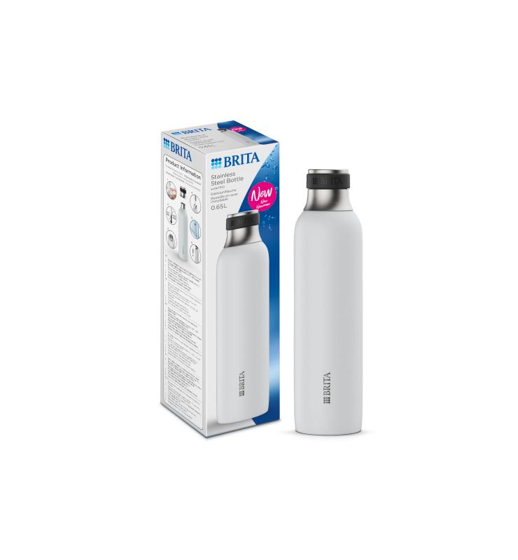 Butelka ze stali nierdzewnej do saturatora Brita SodaTrio 650ml (biała)