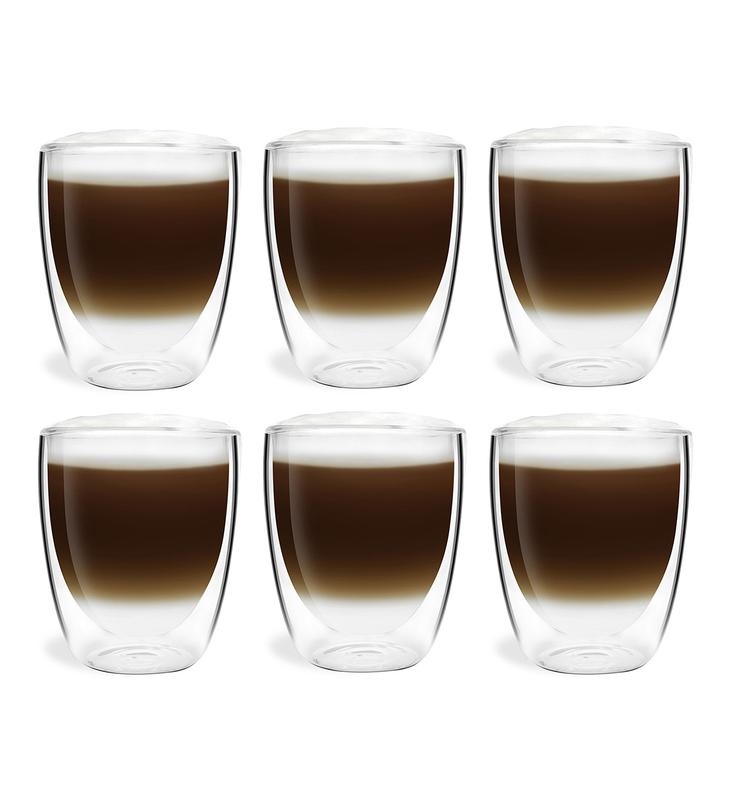 Szklanki termiczne do kawy latte i herbaty Vialli Design AMO 320ml 24144 (6szt.)