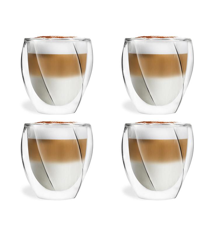 Szklanki termiczne do kawy i herbaty Vialli Design CRISTALLO 250ml (4 szt.) 25486