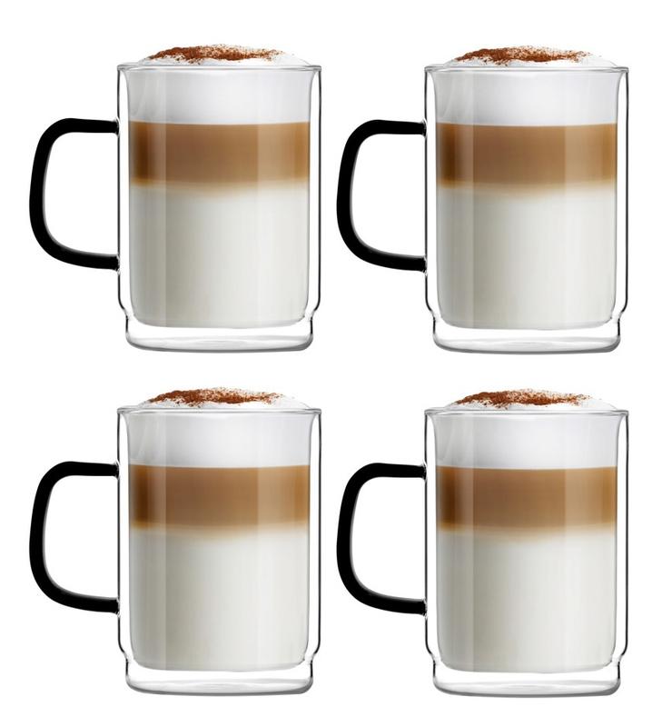 Szklanki termiczne do kawy i herbaty Vialli Design CARBON 350ml (4szt.)