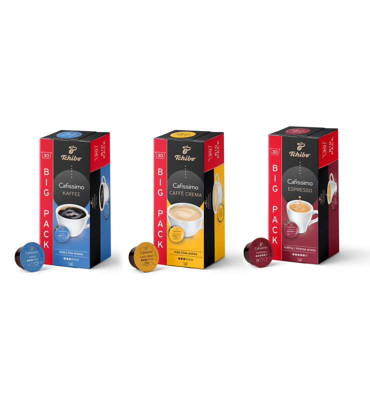 Kapsułki kawa Tchibo Fine Aroma / Espresso Intense / Crema Fine Aroma (zestaw promocyjny 90szt.)