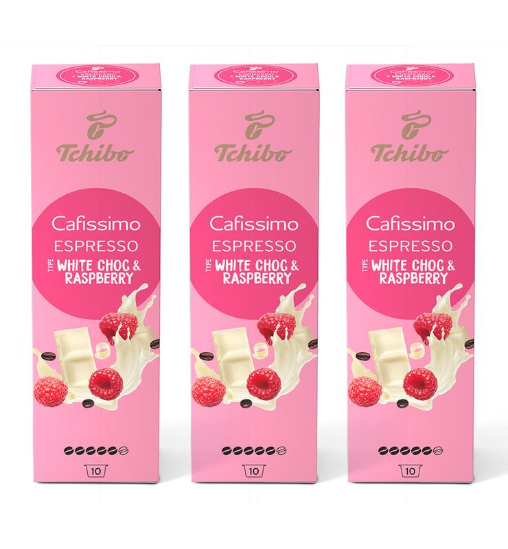 Kawa kapsułki Tchibo Cafissimo Espresso Biała Czekolada - Malina 3x10 kaps.