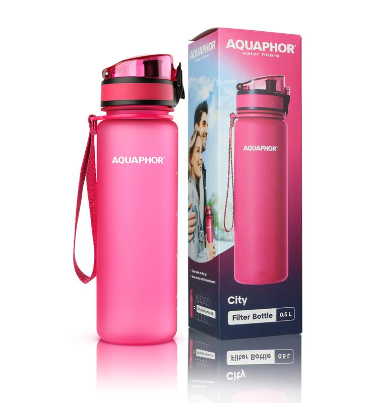 Butelka filtrująca wodę Aquaphor City 500ml (różowa)