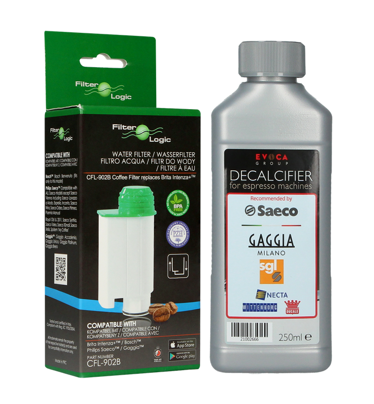 Zestaw do konserwacji ekspresu Saeco (FilterLogic CFL-902B + odkamieniacz Saeco CA6700/99 Evoca 250ml)