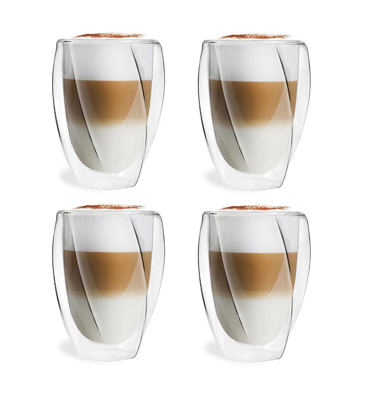 Szklanki termiczne do kawy i herbaty Vialli Design CRISTALLO 300ml (4szt.) 25493