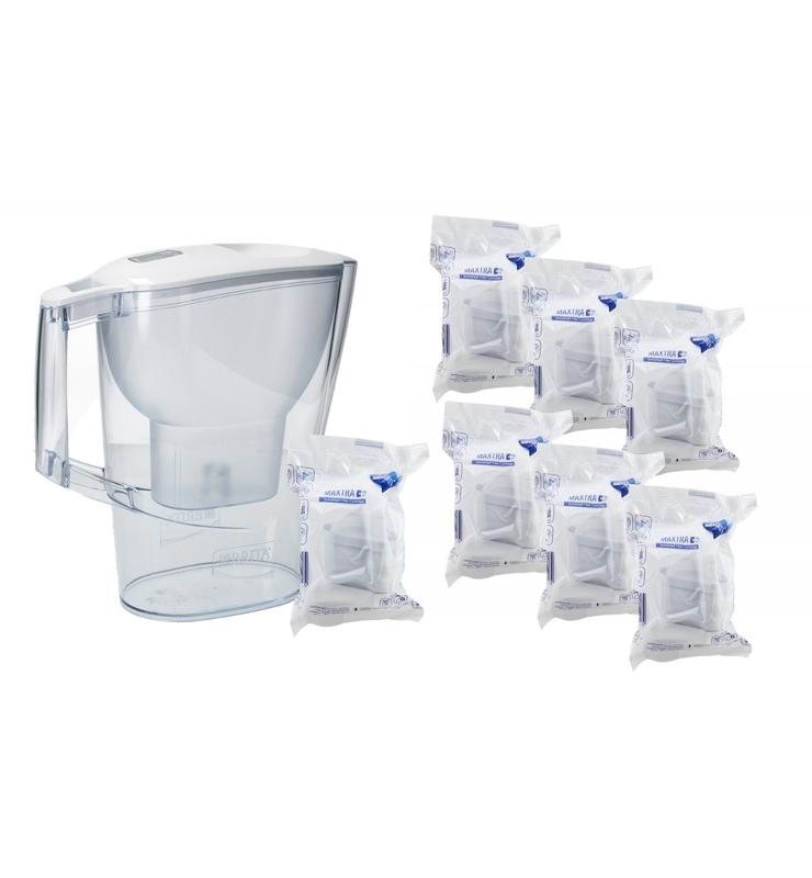 Dzbanek filtrujący Brita Aluna Frosted (biały) +7 filtrów Brita Maxtra PRO Pure Performance