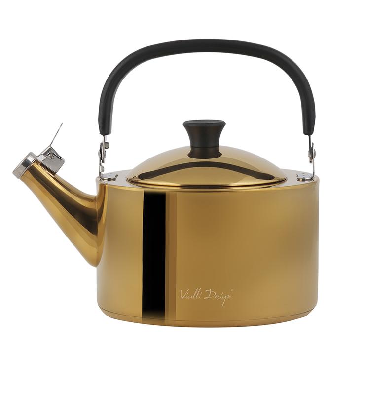 Czajnik z gwizdkiem Vialli Design DIAMANTE 1,5L (złoty, polerowany) 29187