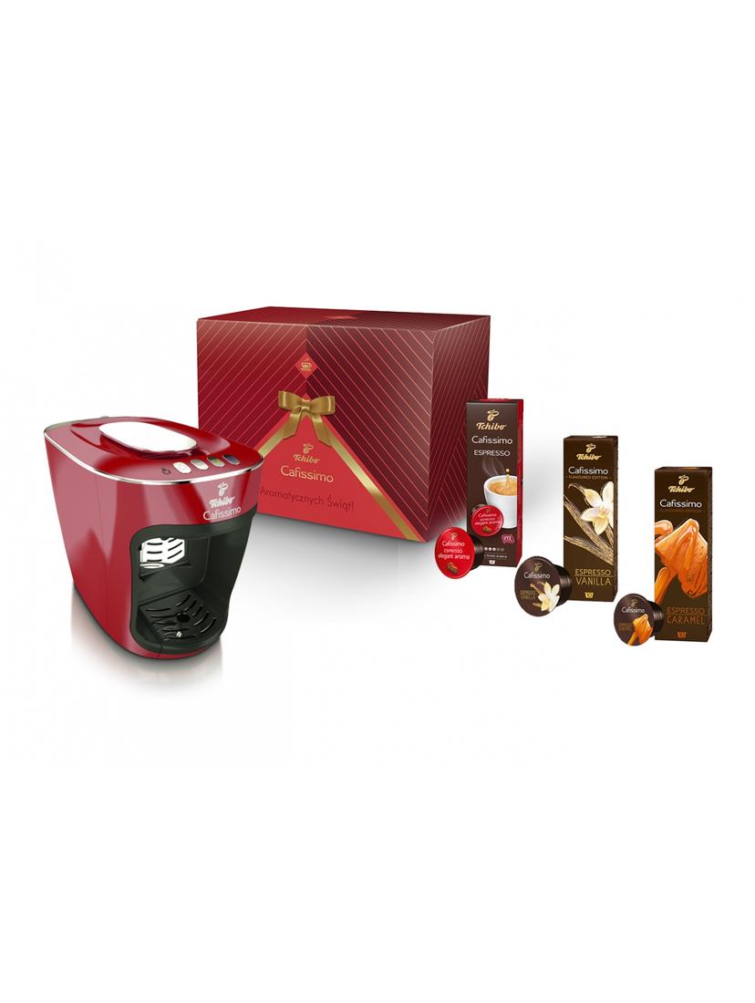Ekspres ciśnieniowy Tchibo Cafissimo MINI Salsa Red + 30 kapsułek (X-Mass) v2.1