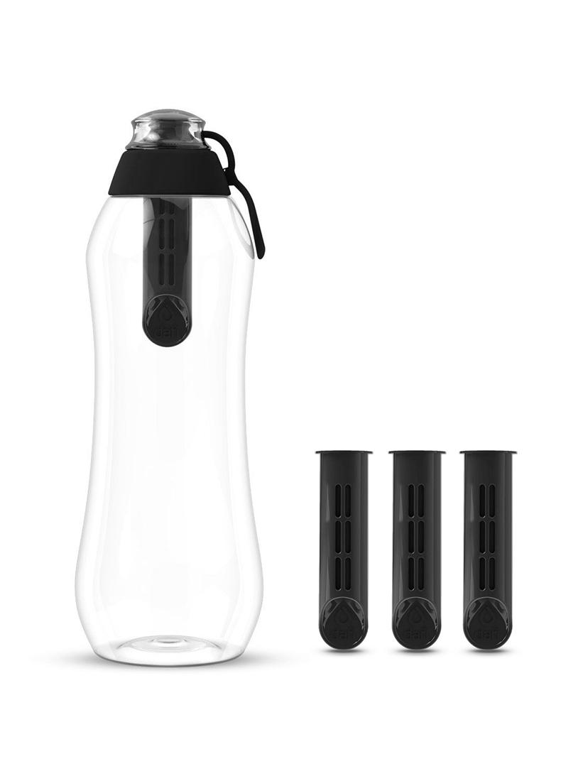 Butelka filtrująca wode DAFI 0,7L +4 filtry w zestawie (antracyt / czarny)