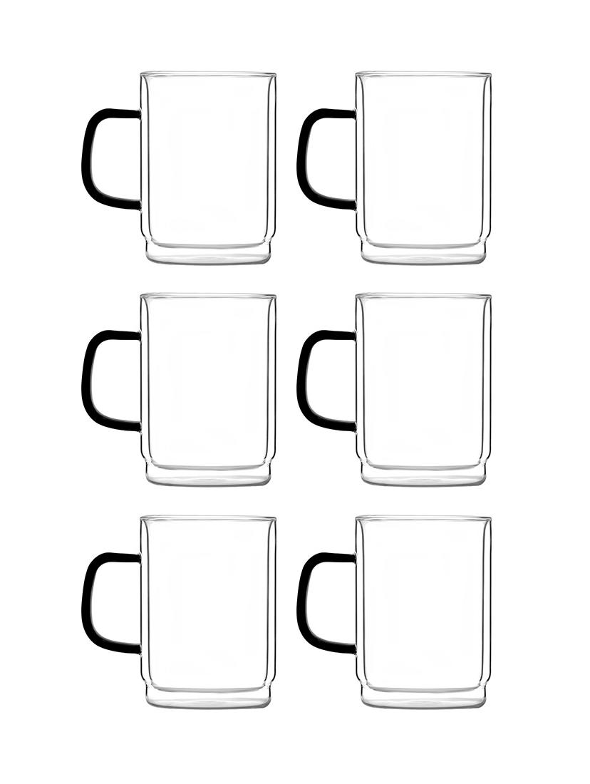 Szklanki termiczne do kawy i herbaty Vialli Design CARBON 350ml (6szt.)