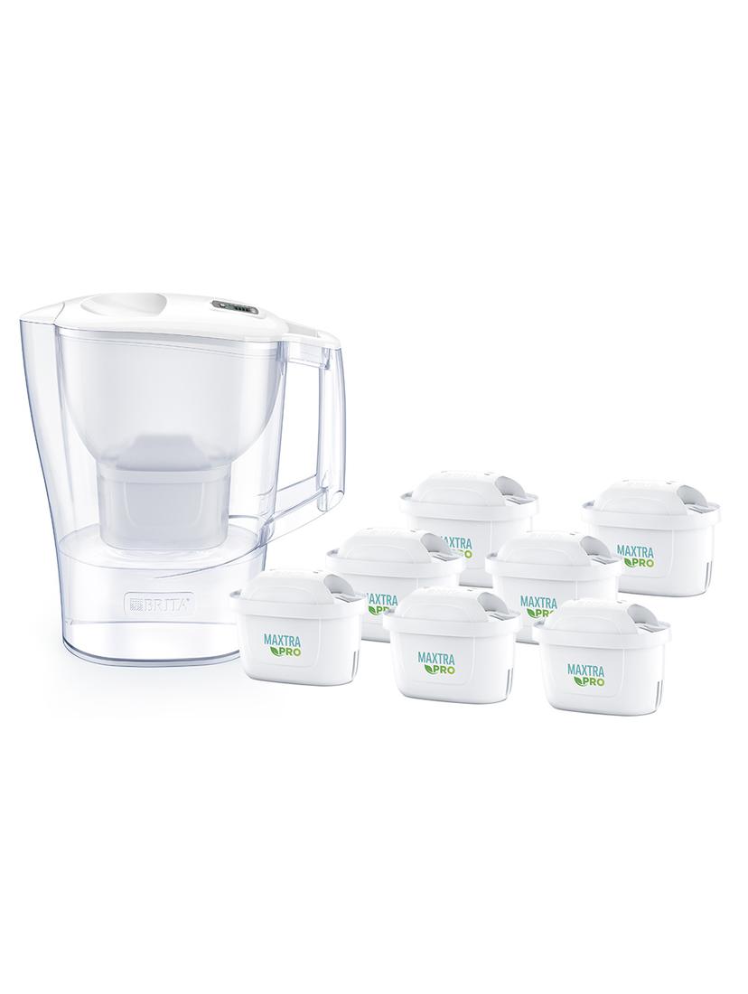 Dzbanek filtrujący Brita Aluna Frosted (biały) +7 filtrów Brita Maxtra PRO Pure Performance