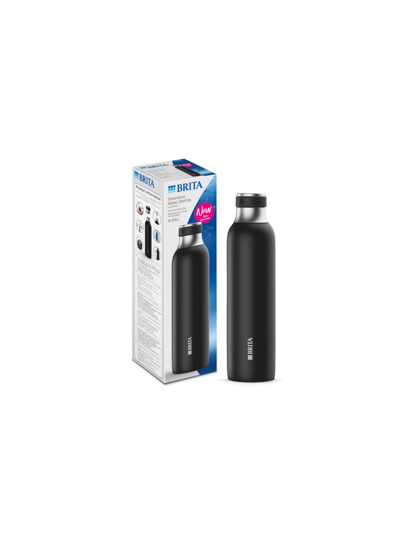 Butelka ze stali nierdzewnej do saturatora Brita SodaTrio 650ml (czarna)