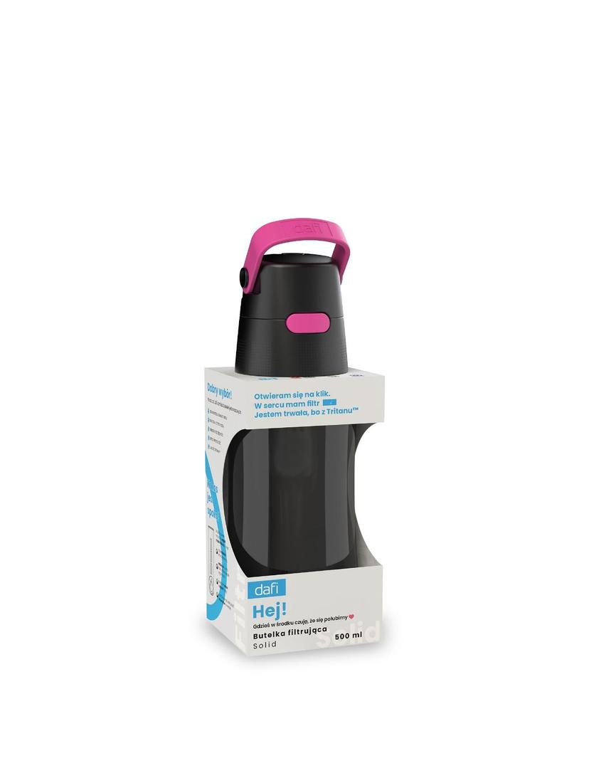 Butelka Dafi SOLID 0,5L z wkładem filtrującym LASEROWA (flamingowa / różowa)