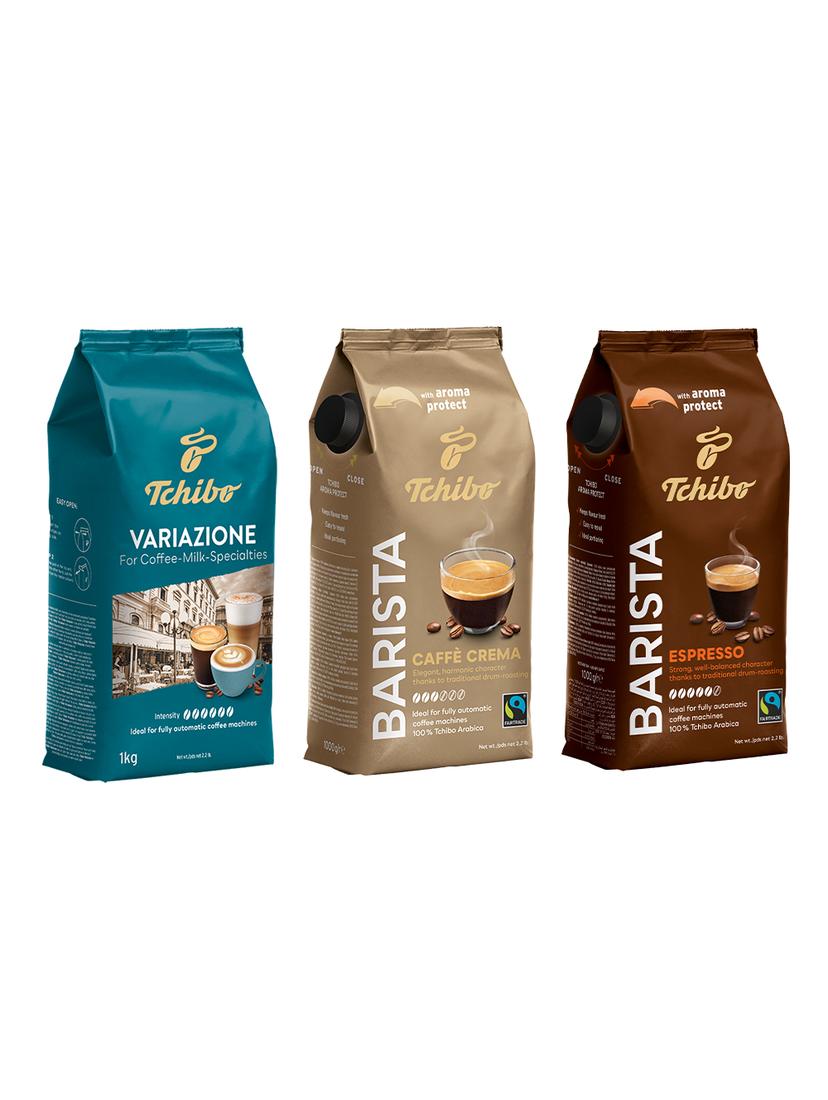 Kawa ziarnista Tchibo Variazione + Barista Crema + Barista Espresso (zestaw degustacyjny) 3kg