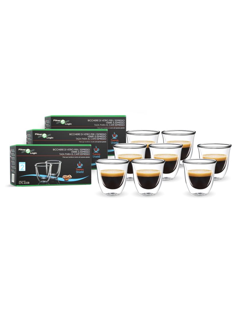 Szklanki termiczne do espresso FilterLogic CFL-655 3+1 ZESTAW PROMO (8szt.)