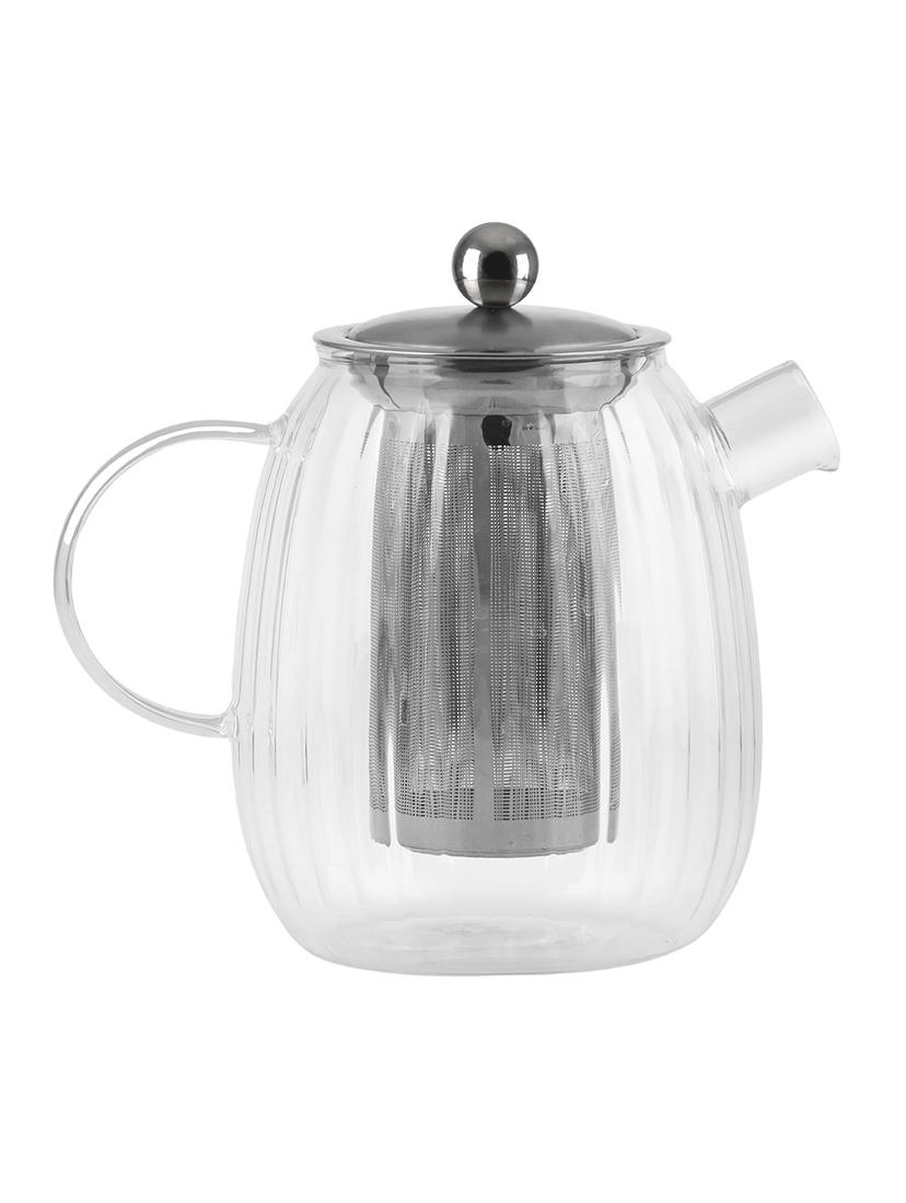 Zaparzacz do herbaty szklany Vialli Design TULIP 1000ml 29309 (srebrny mat)