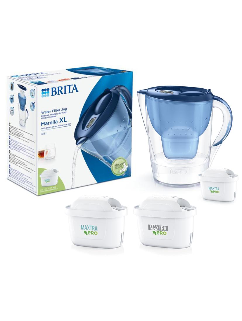 Dzbanek filtrujący Brita Marella XL (niebieski) + 1x filtr Maxtra+  Pure Performance + 1x filtr Maxtra+ Hard Water