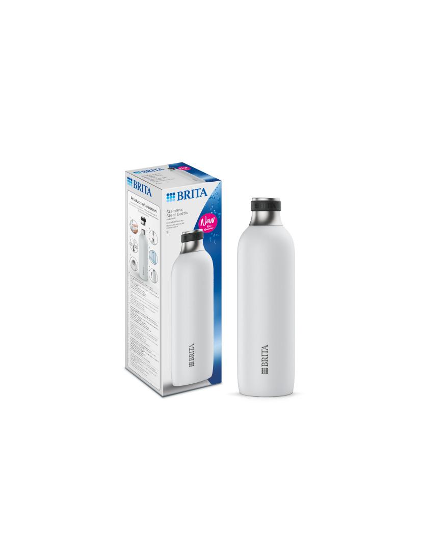 Butelka ze stali nierdzewnej do saturatora Brita SodaTrio 1L (biała)