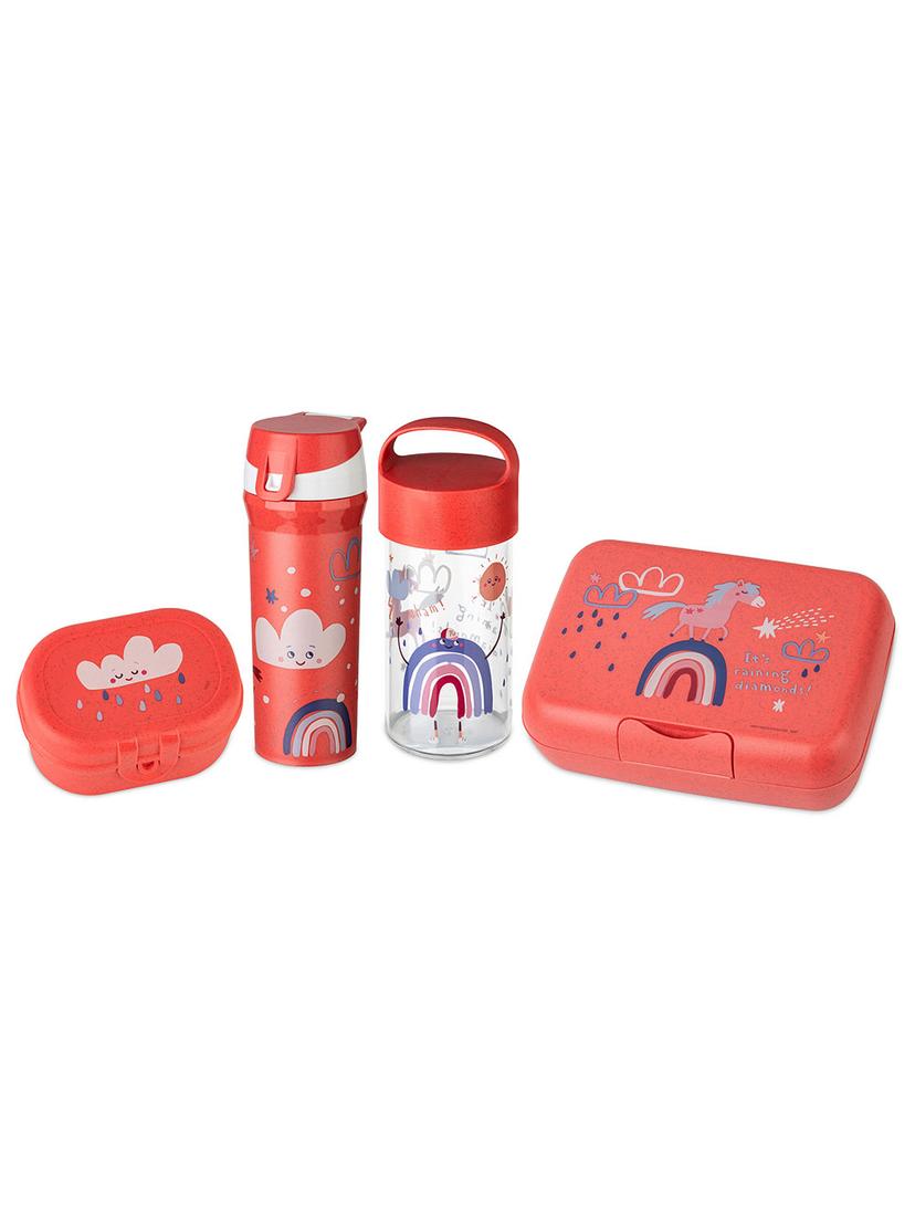 Zestaw śniadaniowy dla dzieci duży Koziol DREAMS (lunchbox + lunchbox mini + snackpot + butelka bidon na wodę 500ml)