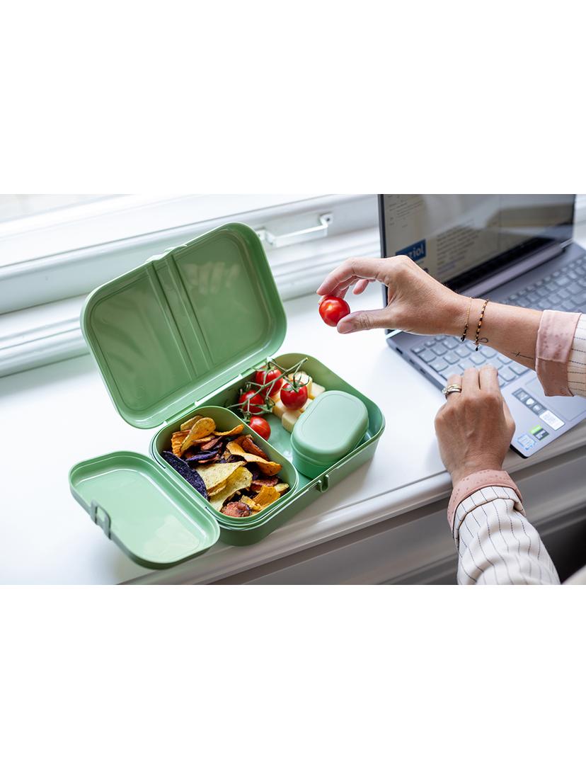 Lunchbox zestaw + sztućce Koziol PASCAL READY 7168703 (zielony)