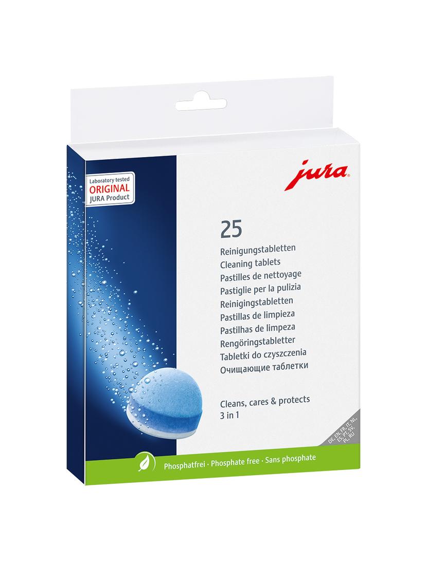 Zestaw do konserwacji ekspresu Jura: 3x filtr blue+ 24228 + tabletki czyszczące 25045