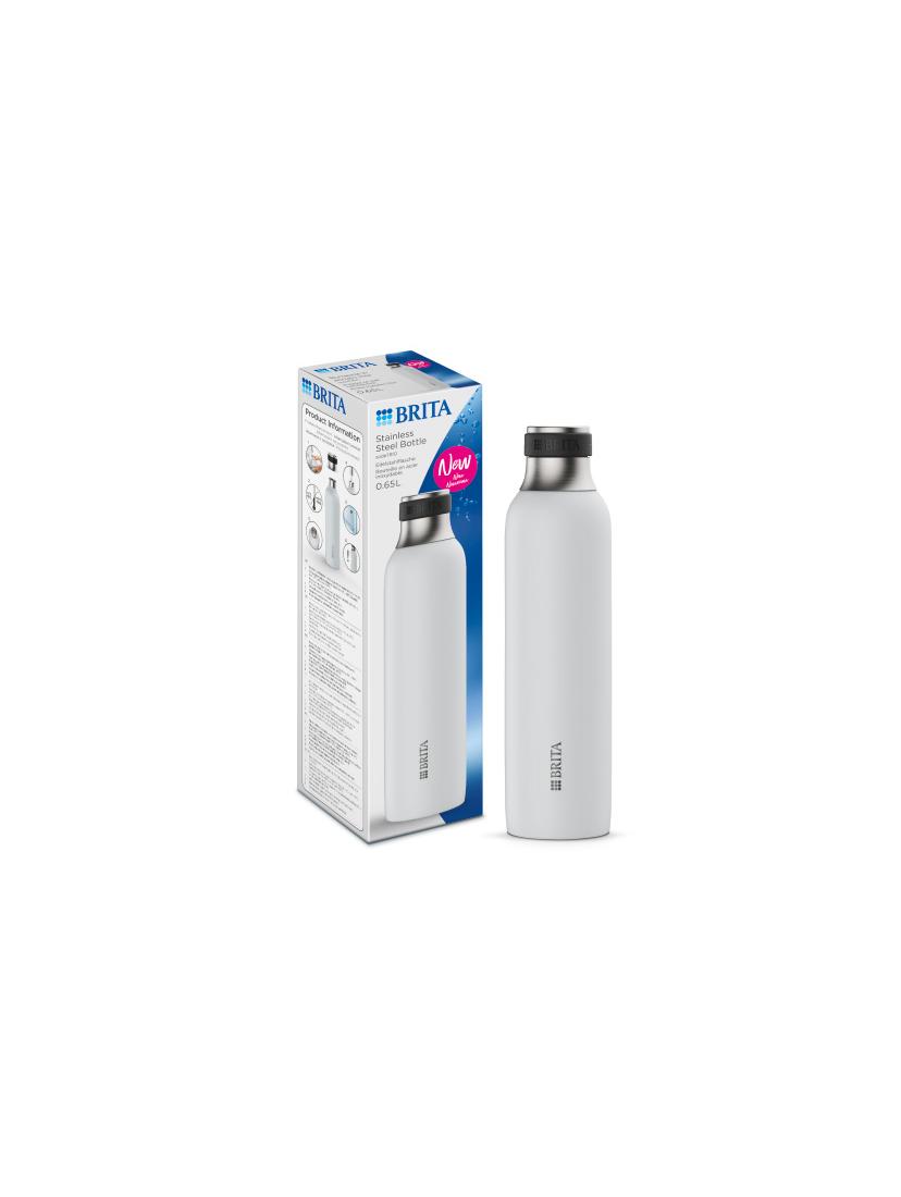Butelka ze stali nierdzewnej do saturatora Brita SodaTrio 650ml (biała)