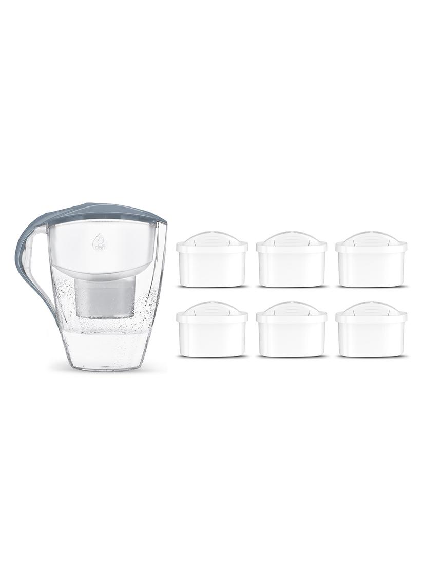 Dzbanek filtrujący Dafi Omega LED +6 filtrów Unimax (stalowy)