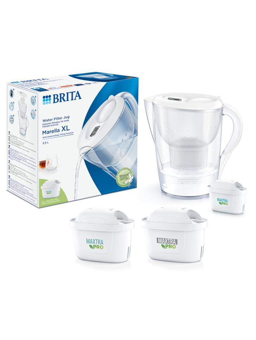 Dzbanek filtrujący Brita Marella XL (biały) + 1x filtr Maxtra+ Pure Performance + 1x filtr Maxtra+ Hard Water