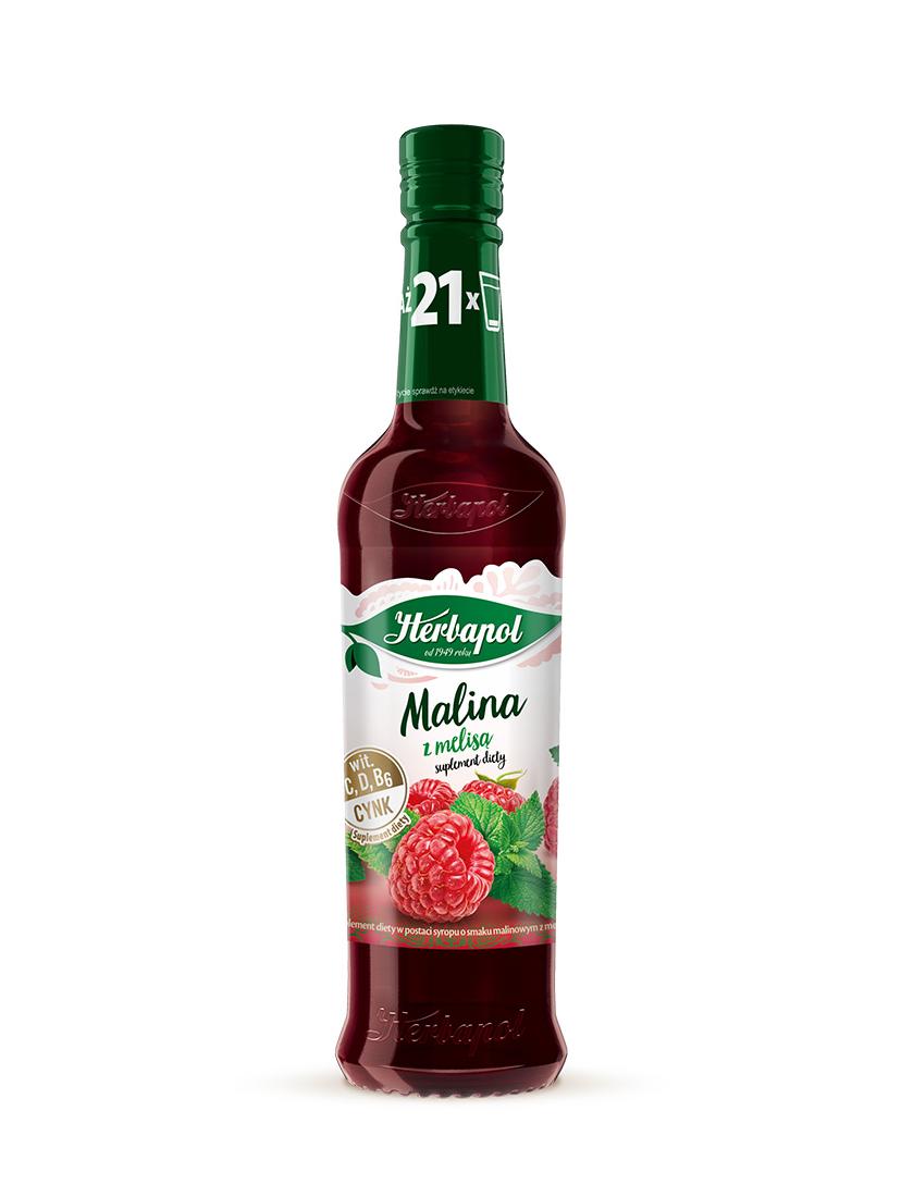 Syrop naturalny Herbapol 420ml (malina z melisą) - suplement diety