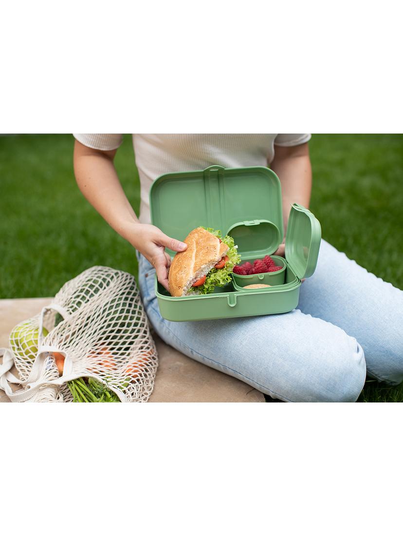 Lunchbox zestaw + sztućce Koziol PASCAL READY 7168703 (zielony)