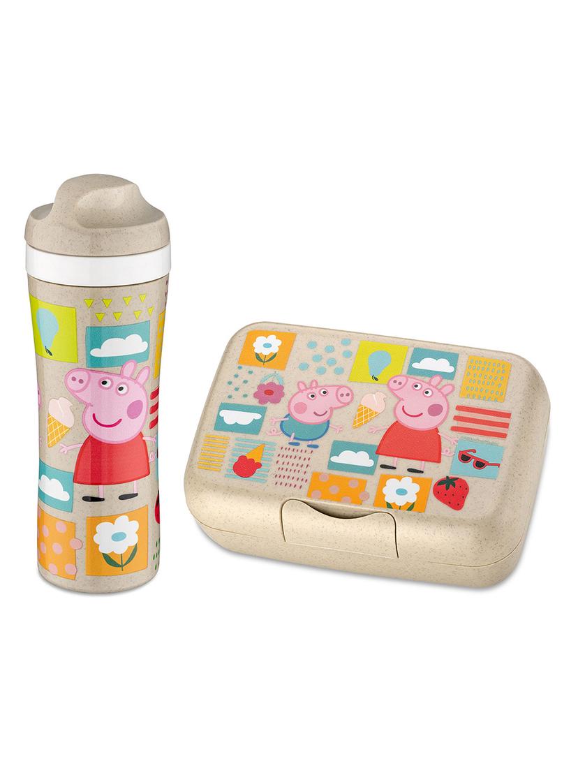 Zestaw śniadaniowy Koziol PEPPA PIG (lunchbox Candy L + butelka bidon na wodę 425ml)