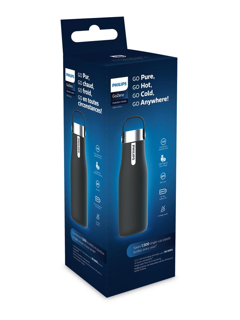 Butelka termiczna Philips GoZero AWP2788BK/10 590ml (czarna, samoczyszcząca)