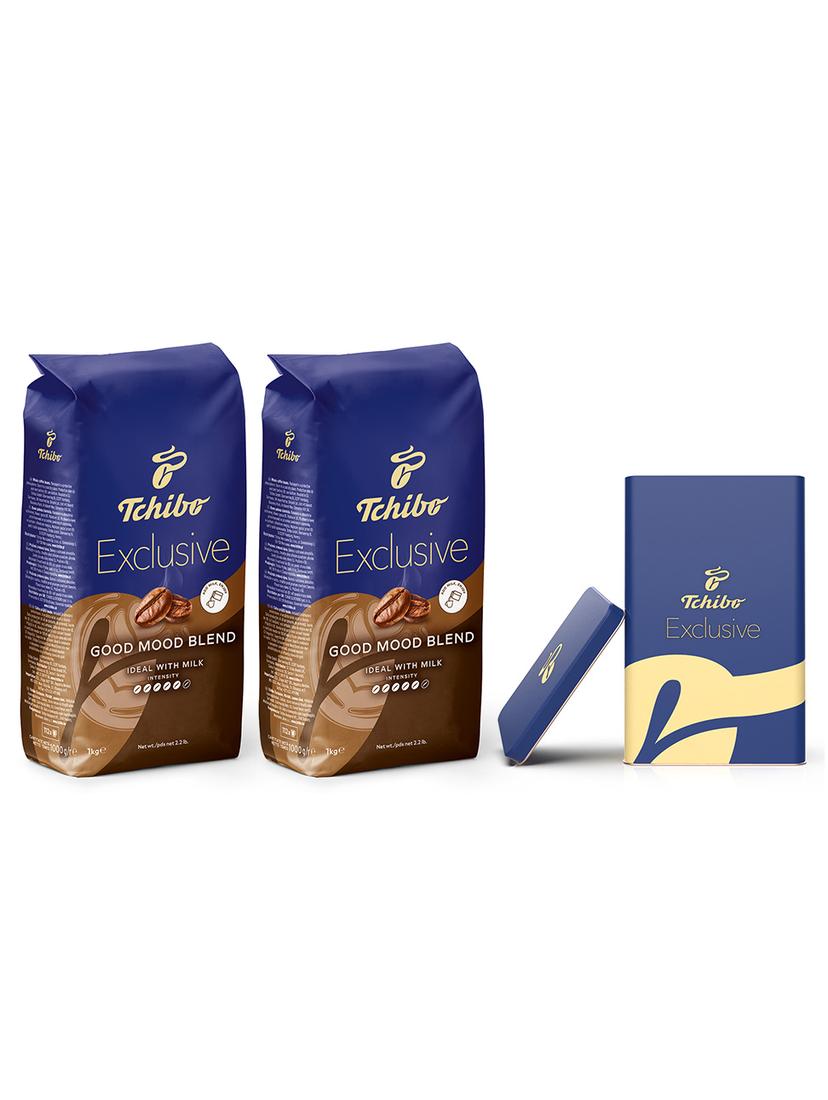 Kawa ziarnista Tchibo Exclusive Good Mood 2kg + puszka na kawę