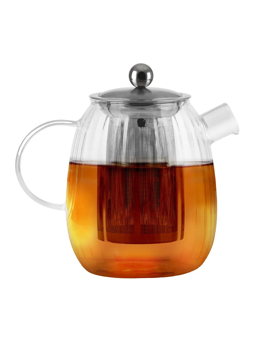 Zaparzacz do herbaty szklany Vialli Design TULIP 1000ml 29309 (srebrny mat)