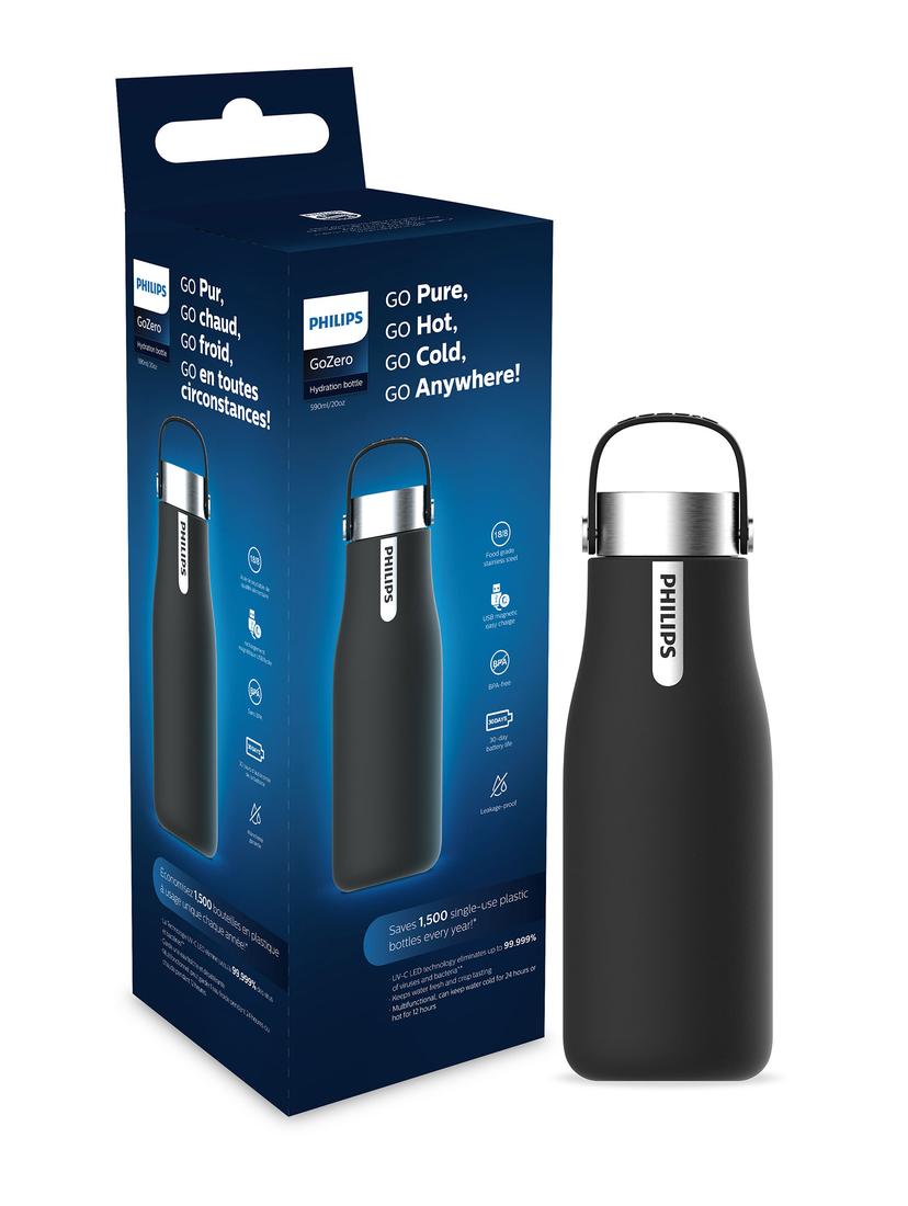 Butelka termiczna Philips GoZero AWP2788BK/10 590ml (czarna, samoczyszcząca)